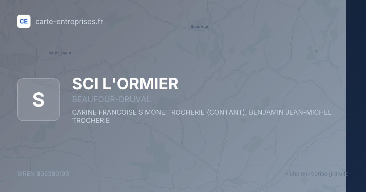SCI L'ORMIER — 805380193 — fiche entreprise