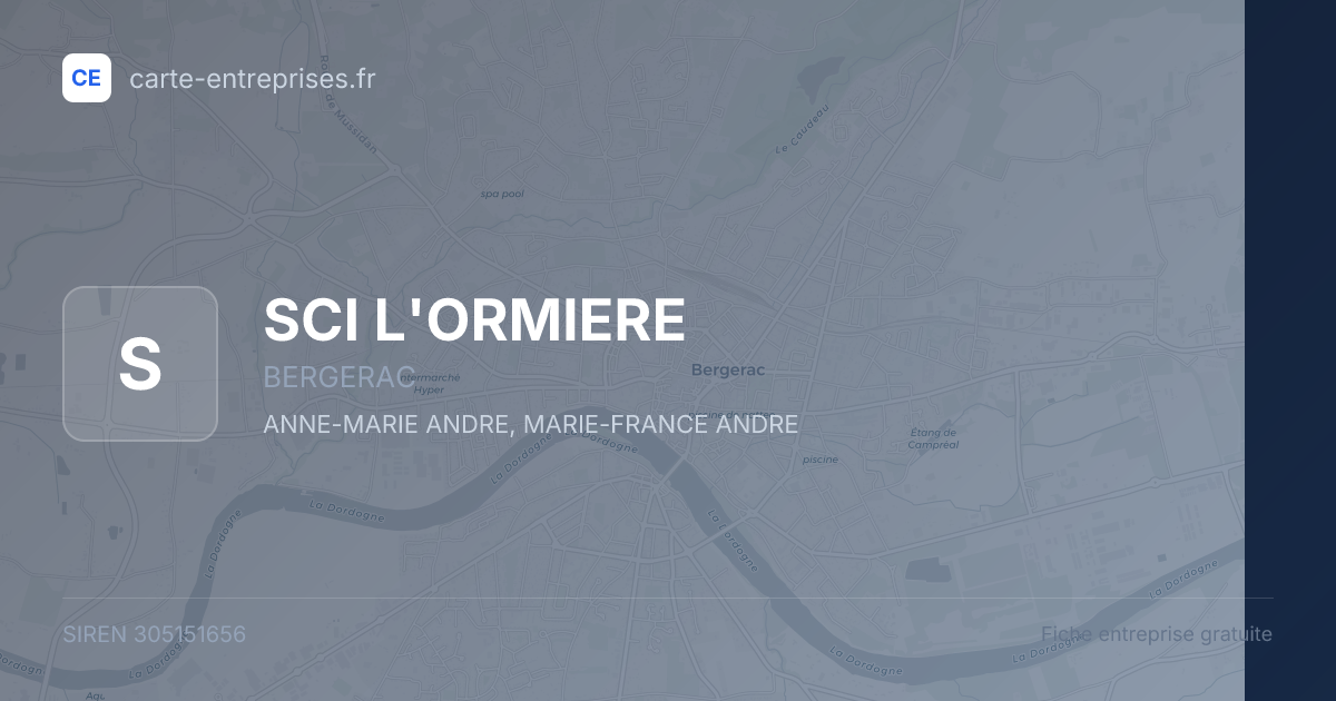 SCI L'ORMIERE — 305151656 — fiche entreprise