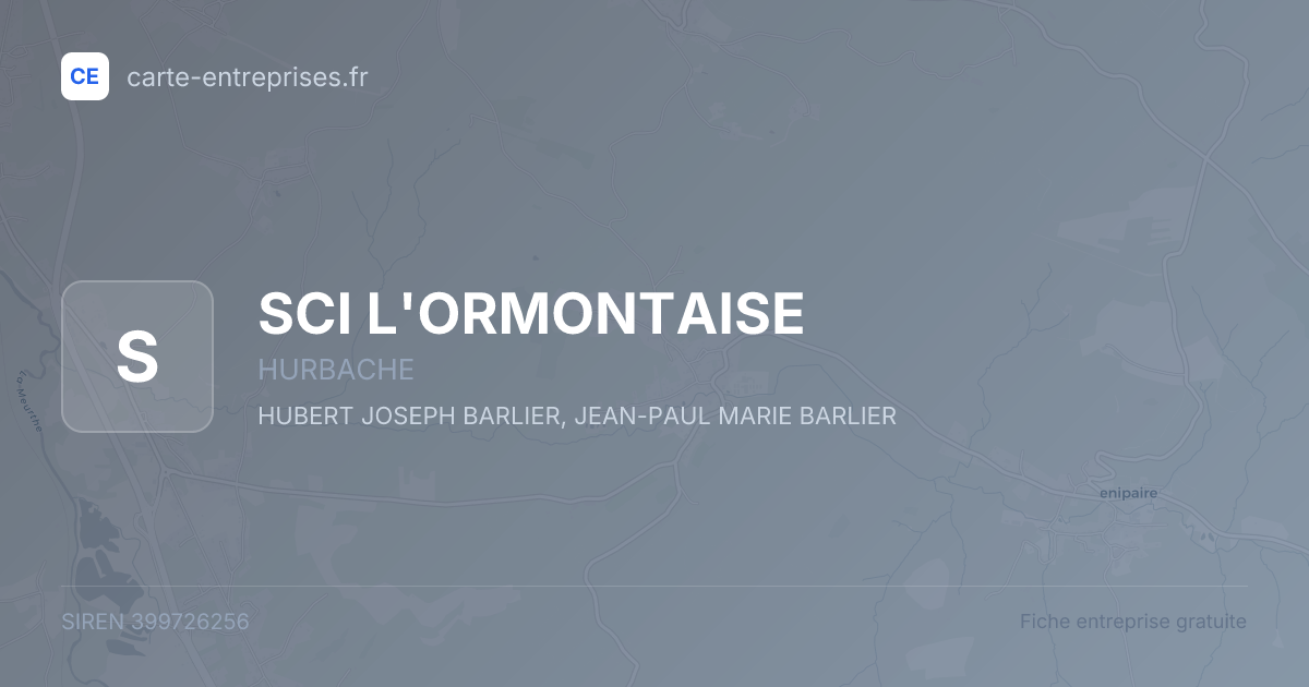 SCI L'ORMONTAISE — 399726256 — fiche entreprise