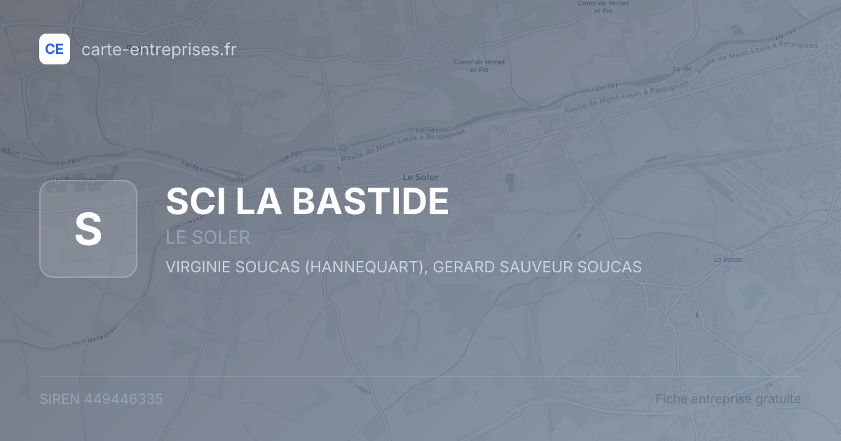 SCI LA BASTIDE — 449446335 — fiche entreprise