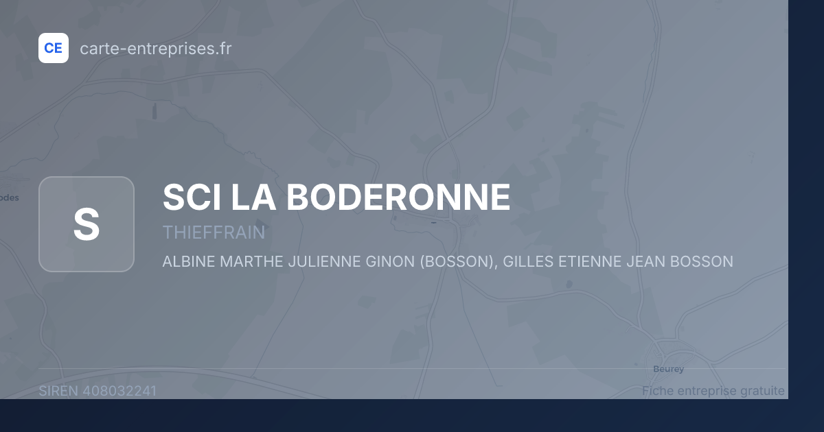 SCI LA BODERONNE — 408032241 — fiche entreprise