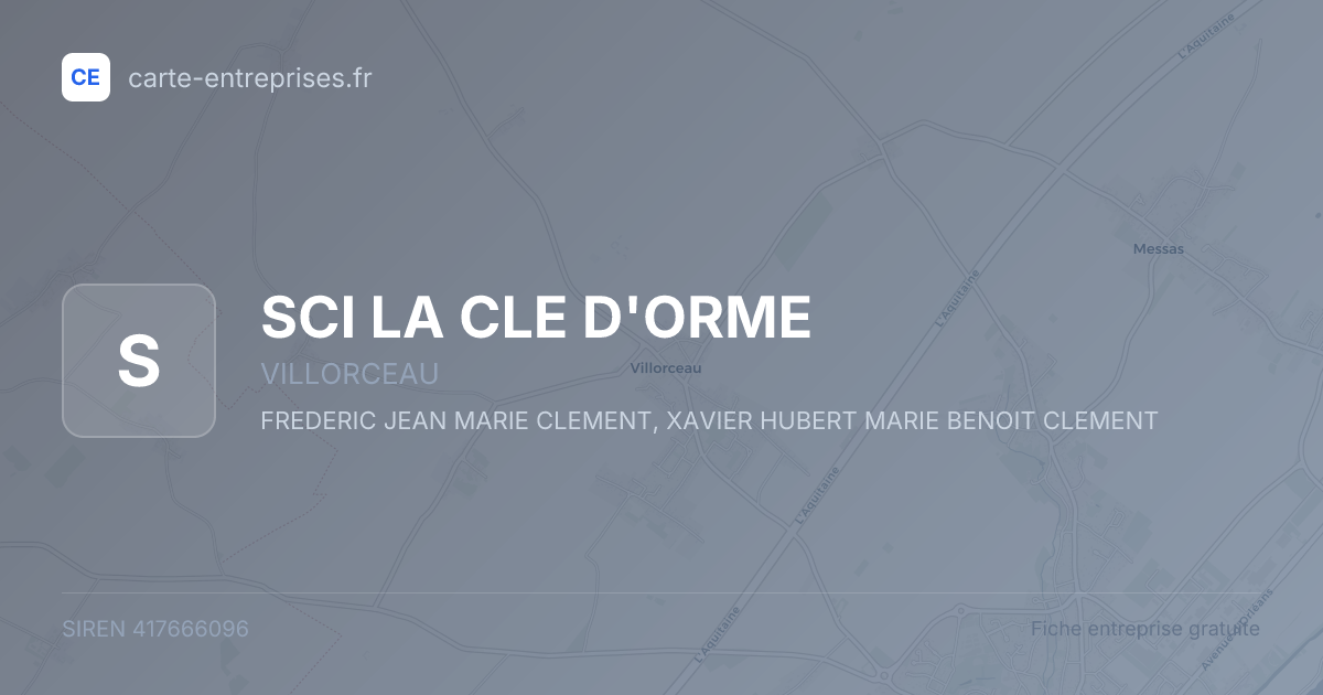 SCI LA CLE D'ORME — 417666096 — fiche entreprise