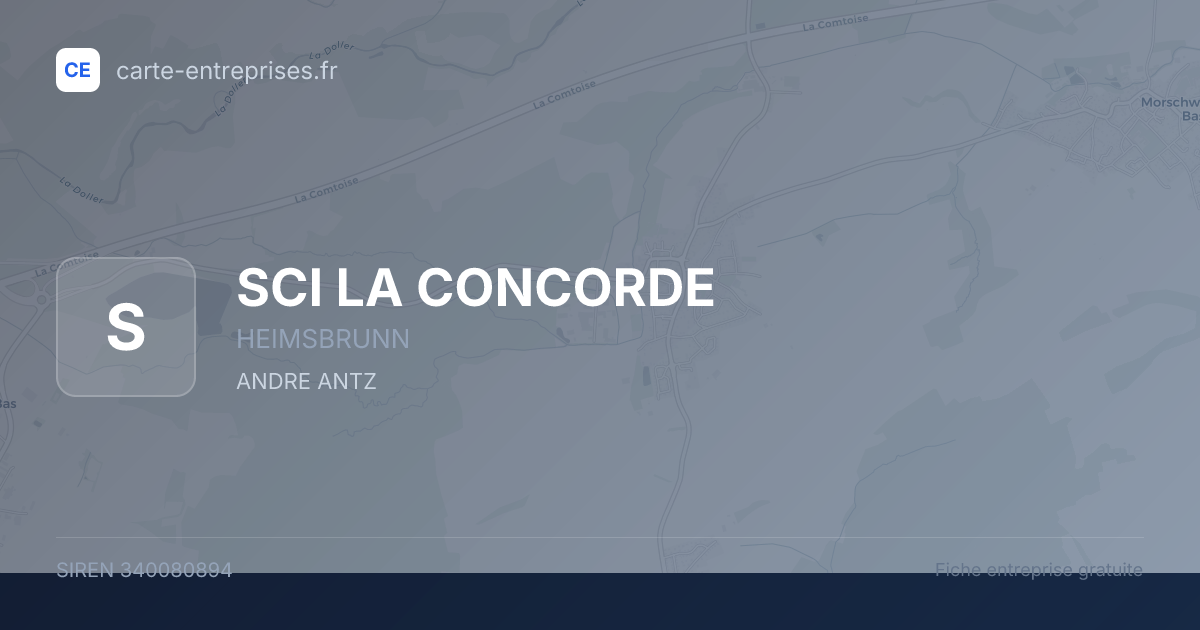 SCI LA CONCORDE — 340080894 — fiche entreprise