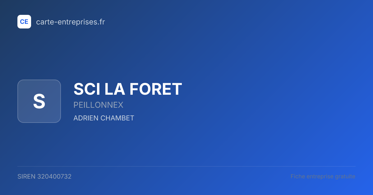 SCI LA FORET — 320400732 — fiche entreprise