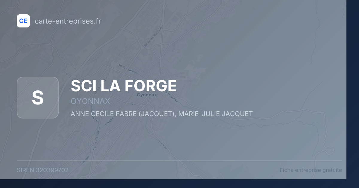 SCI LA FORGE — 320399702 — fiche entreprise