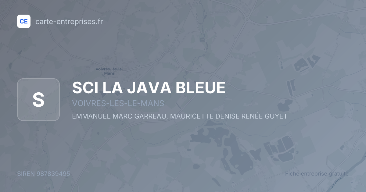 SCI LA JAVA BLEUE — 987839495 — fiche entreprise