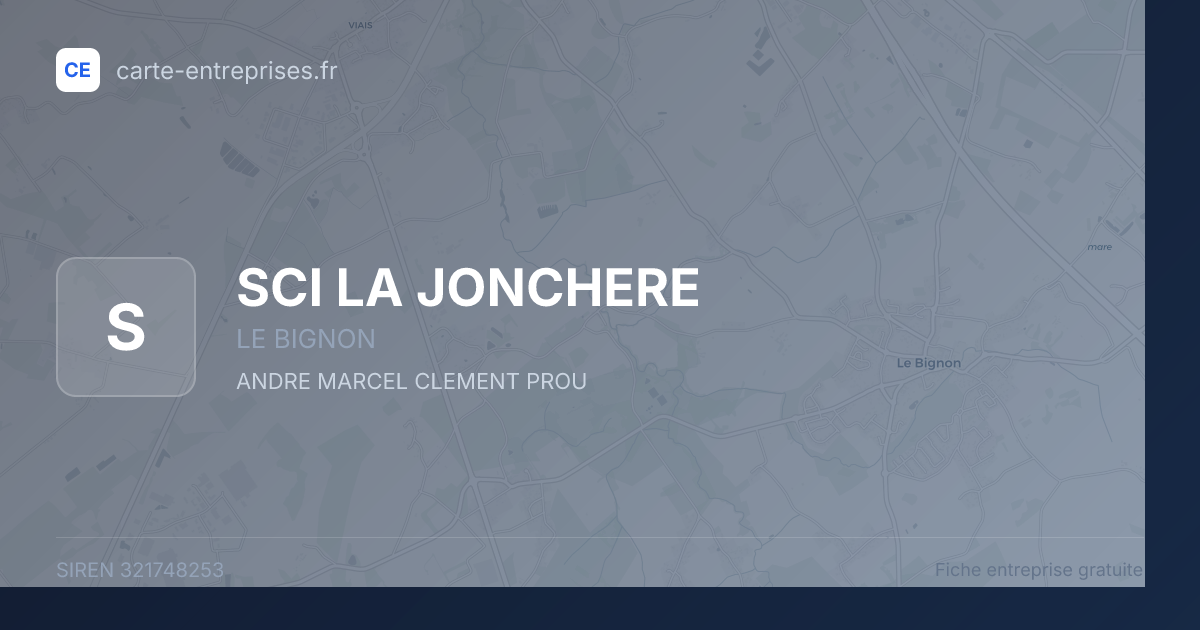 SCI LA JONCHERE — 321748253 — fiche entreprise