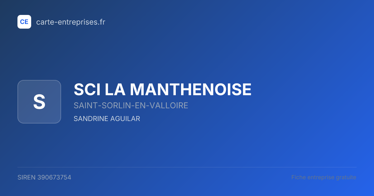 SCI LA MANTHENOISE — 390673754 — fiche entreprise