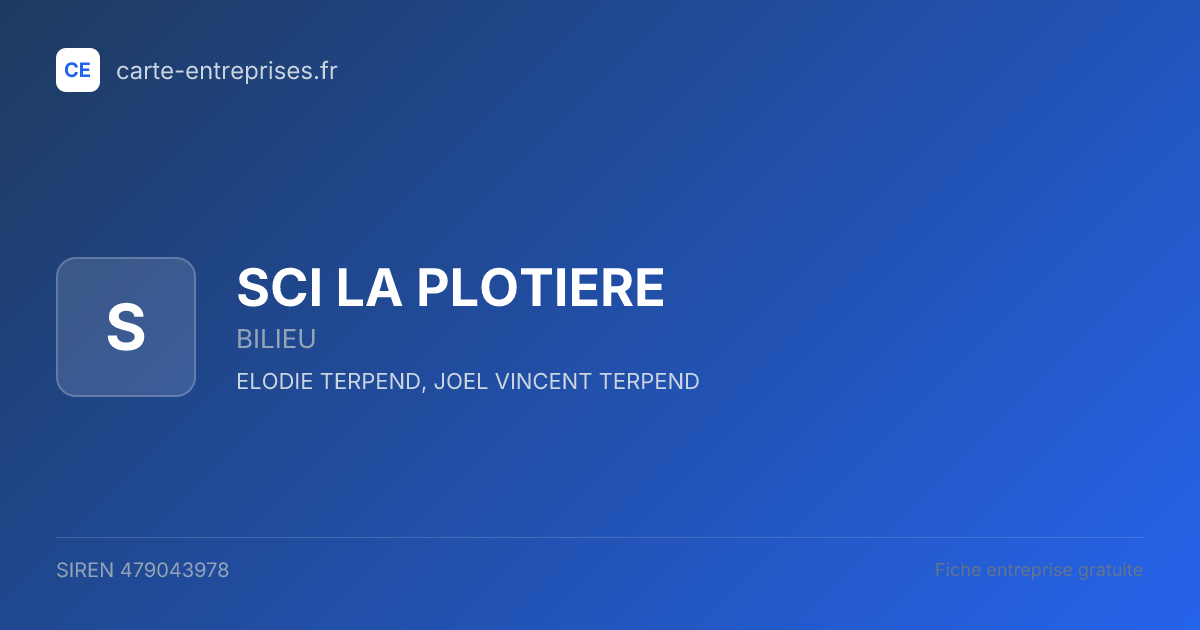 SCI LA PLOTIERE — 479043978 — fiche entreprise
