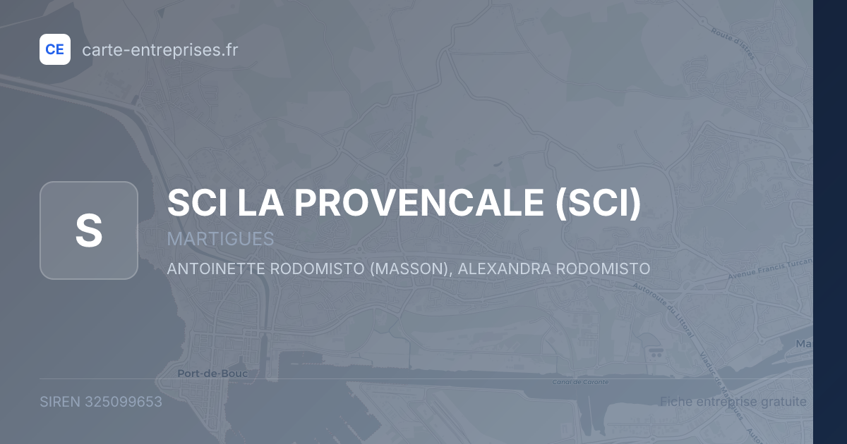 SCI LA PROVENCALE (SCI) — 325099653 — fiche entreprise