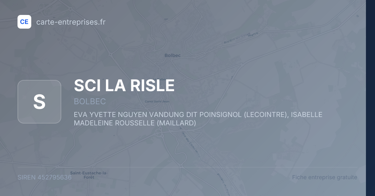 SCI LA RISLE — 452795636 — fiche entreprise