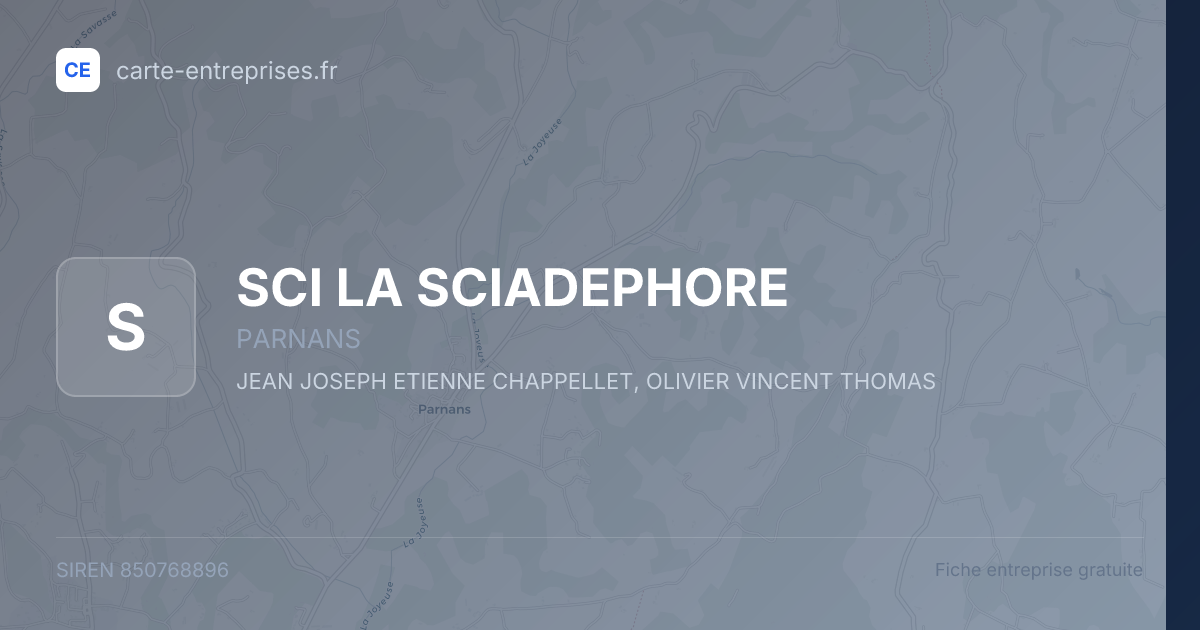 SCI LA SCIADEPHORE — 850768896 — fiche entreprise