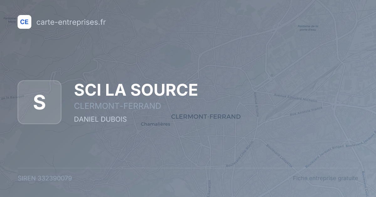 SCI LA SOURCE — 332390079 — fiche entreprise