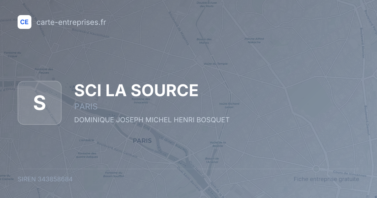 SCI LA SOURCE — 343858684 — fiche entreprise