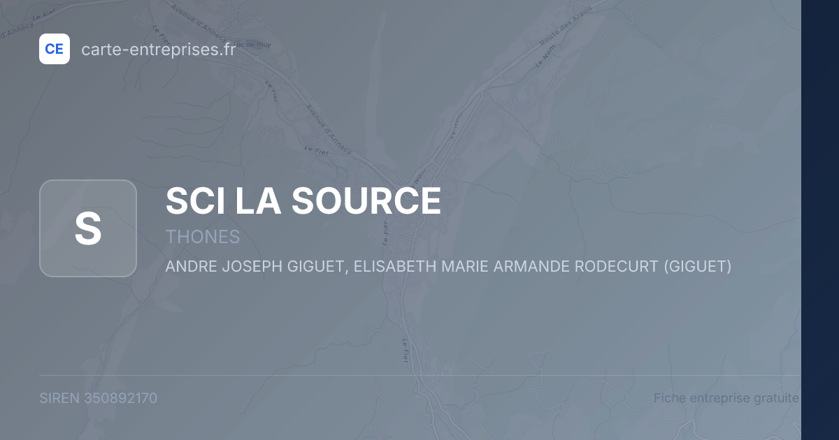 SCI LA SOURCE — 350892170 — fiche entreprise