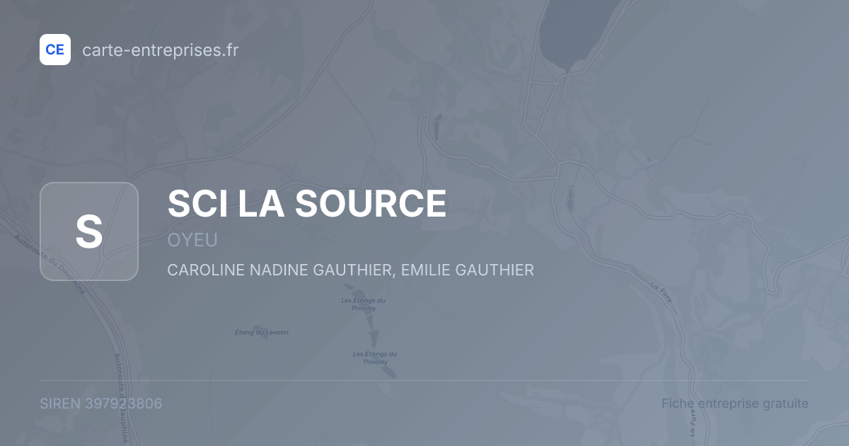 SCI LA SOURCE — 397923806 — fiche entreprise