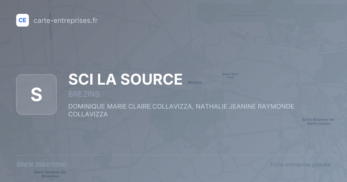 SCI LA SOURCE — 398970590 — fiche entreprise