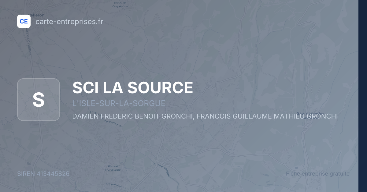 SCI LA SOURCE — 413445826 — fiche entreprise