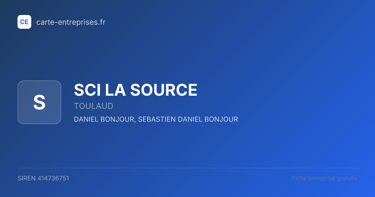 SCI LA SOURCE — 414736751 — fiche entreprise