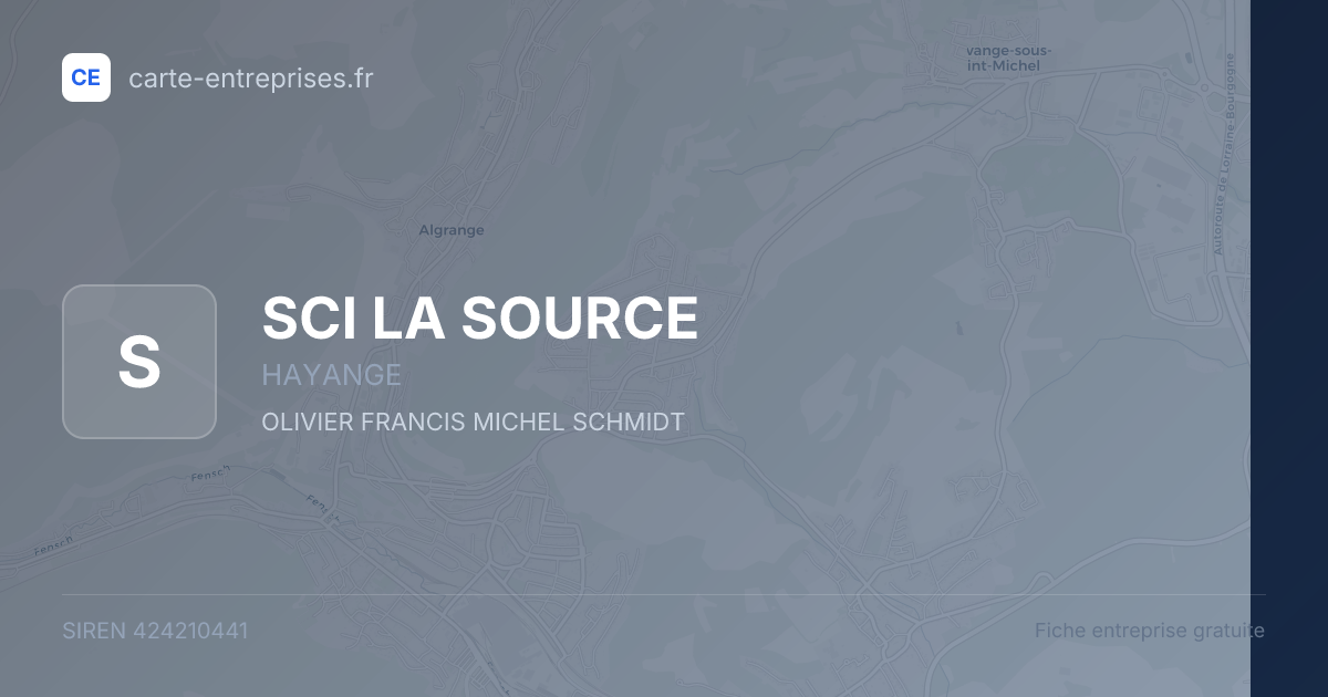 SCI LA SOURCE — 424210441 — fiche entreprise