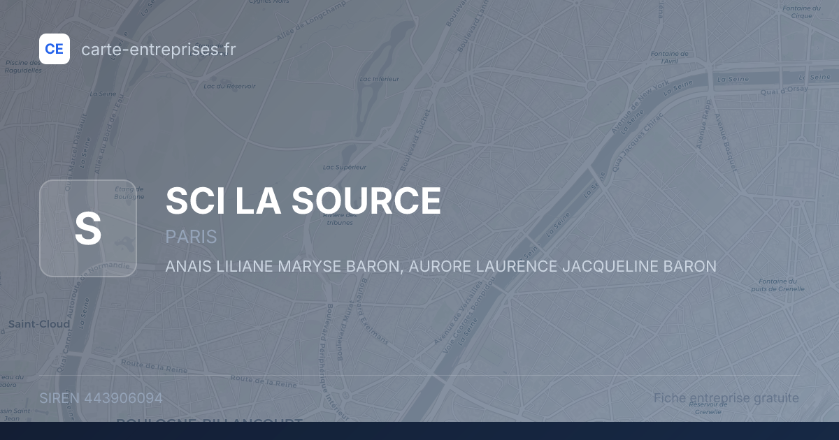 SCI LA SOURCE — 443906094 — fiche entreprise
