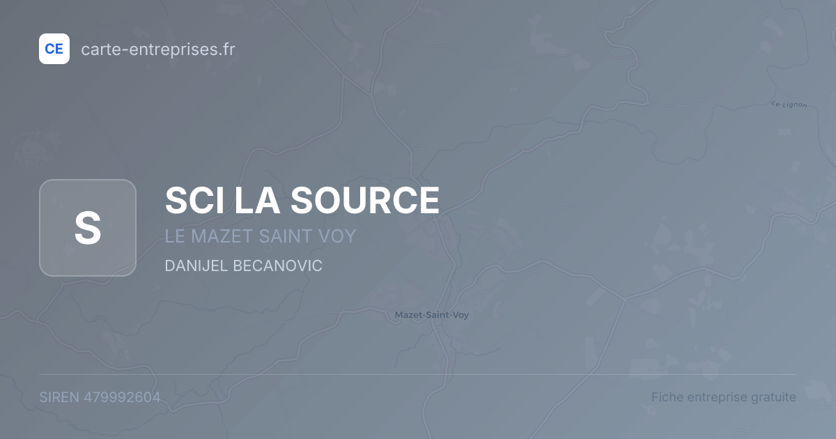 SCI LA SOURCE — 479992604 — fiche entreprise