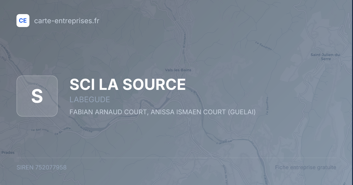 SCI LA SOURCE — 752077958 — fiche entreprise