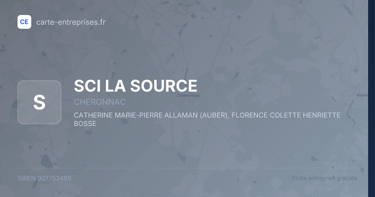 SCI LA SOURCE — 907752489 — fiche entreprise
