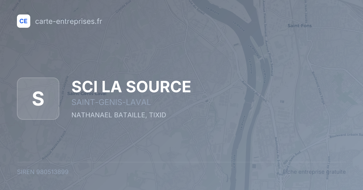 SCI LA SOURCE — 980513899 — fiche entreprise