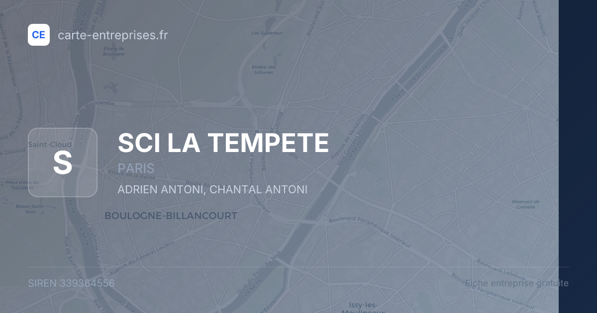 SCI LA TEMPETE — 339364556 — fiche entreprise