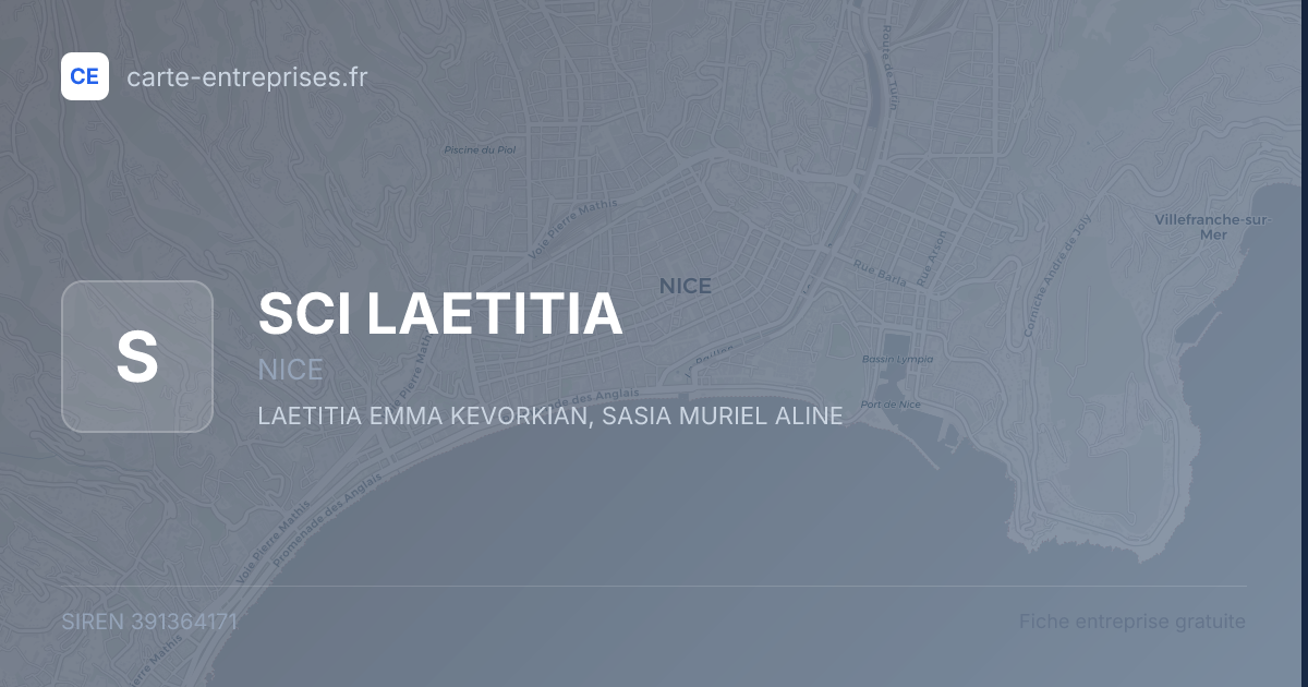 SCI LAETITIA — 391364171 — fiche entreprise