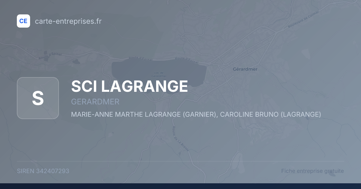 SCI LAGRANGE — 342407293 — fiche entreprise
