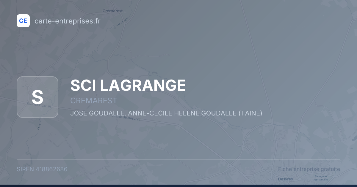 SCI LAGRANGE — 418862686 — fiche entreprise