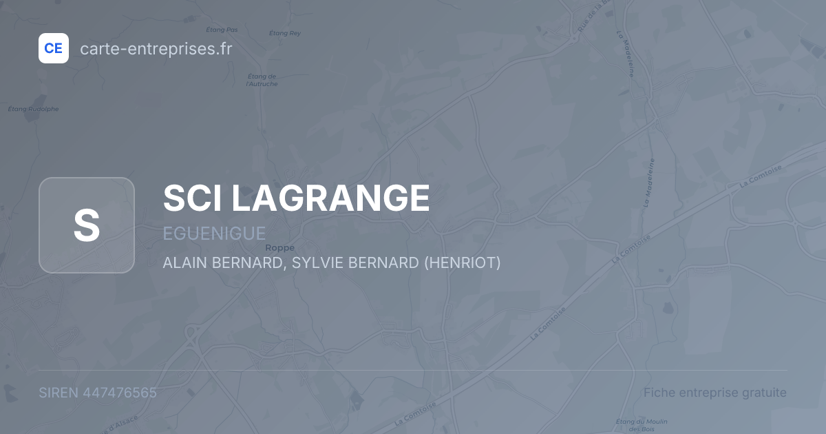 SCI LAGRANGE — 447476565 — fiche entreprise