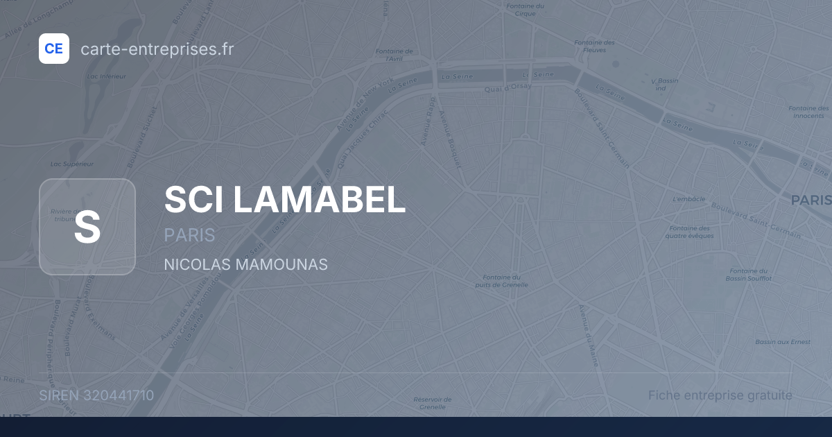 SCI LAMABEL — 320441710 — fiche entreprise