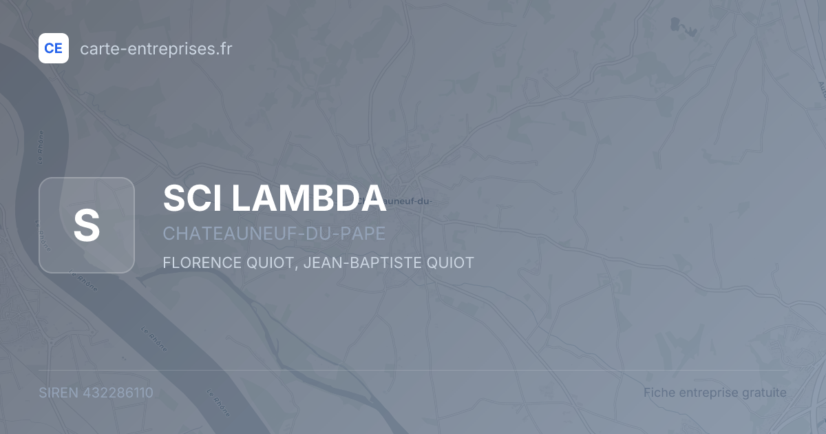 SCI LAMBDA — 432286110 — fiche entreprise