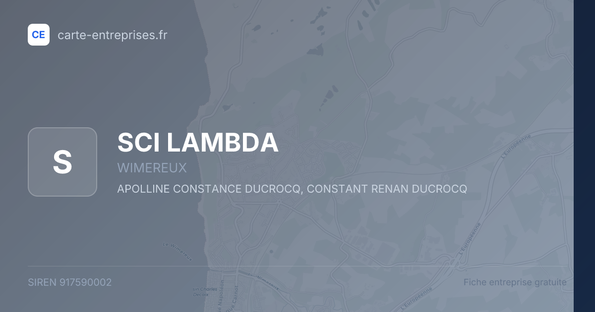 SCI LAMBDA — 917590002 — fiche entreprise