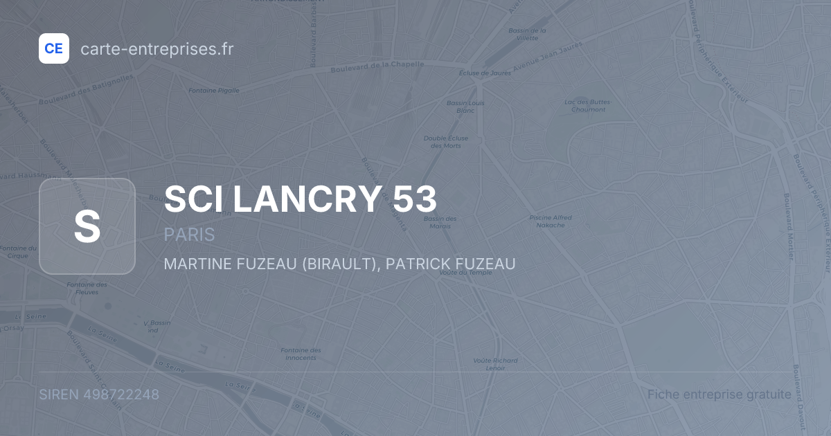 SCI LANCRY 53 — 498722248 — fiche entreprise