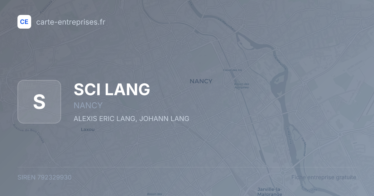 SCI LANG — 792329930 — fiche entreprise