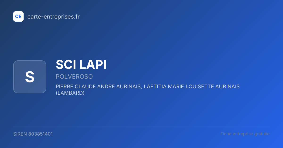 SCI LAPI — 803851401 — fiche entreprise