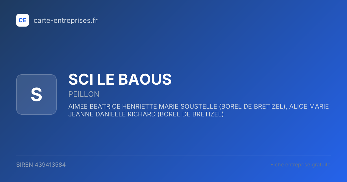 SCI LE BAOUS — 439413584 — fiche entreprise