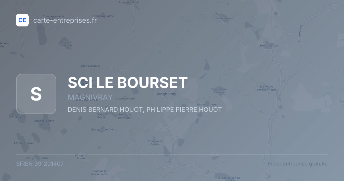 SCI LE BOURSET — 391201407 — fiche entreprise