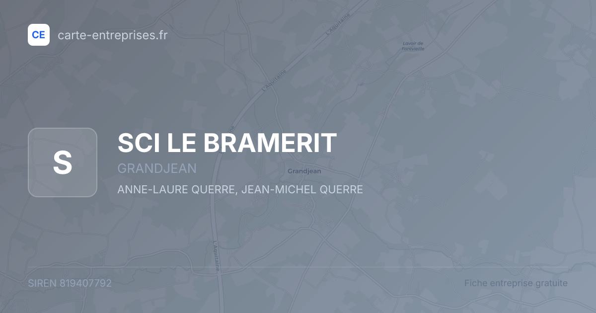 SCI LE BRAMERIT — 819407792 — fiche entreprise