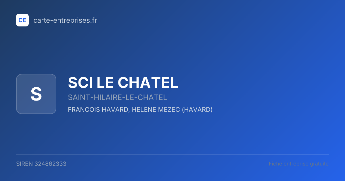 SCI LE CHATEL — 324862333 — fiche entreprise