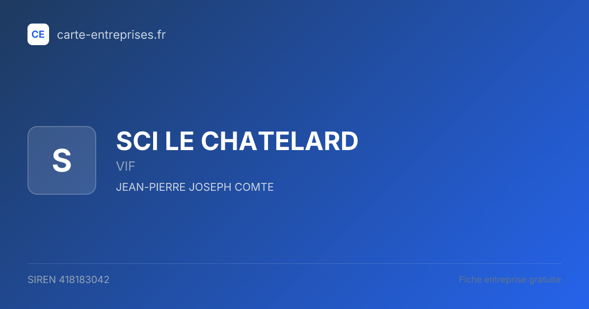 SCI LE CHATELARD — 418183042 — fiche entreprise