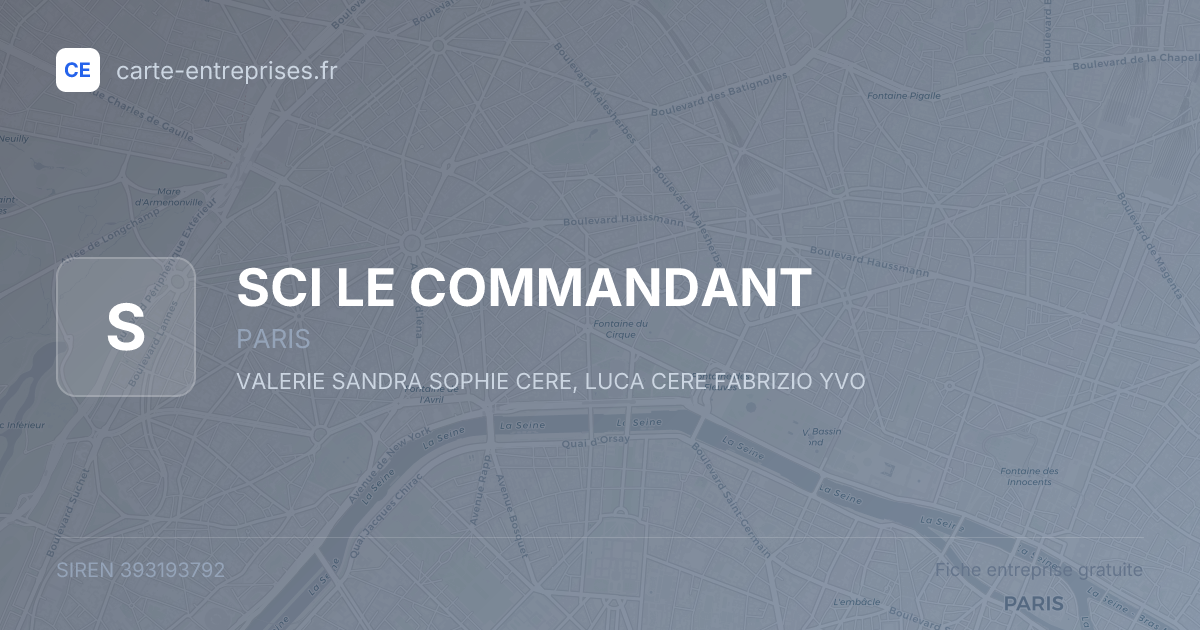 SCI LE COMMANDANT — 393193792 — fiche entreprise