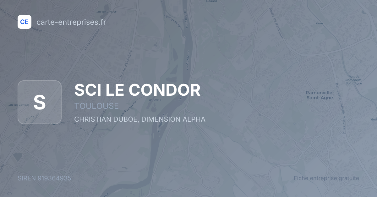 SCI LE CONDOR — 919364935 — fiche entreprise