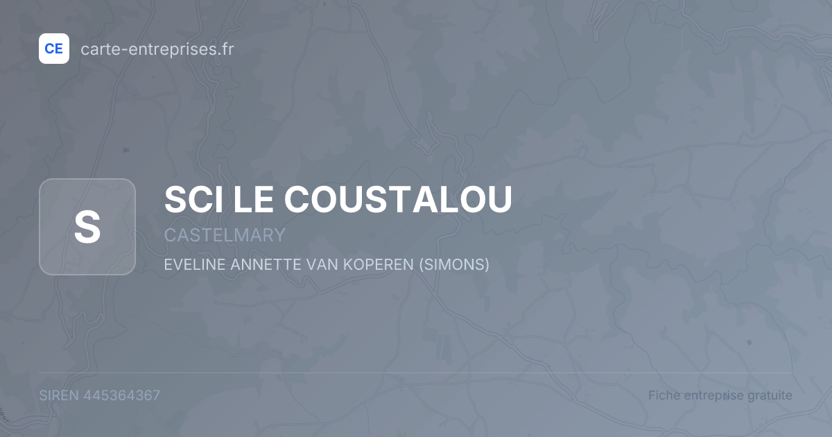 SCI LE COUSTALOU — 445364367 — fiche entreprise