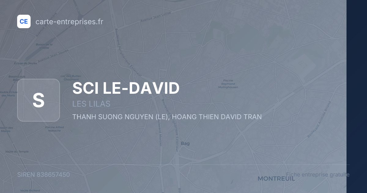 SCI LE-DAVID — 838657450 — fiche entreprise