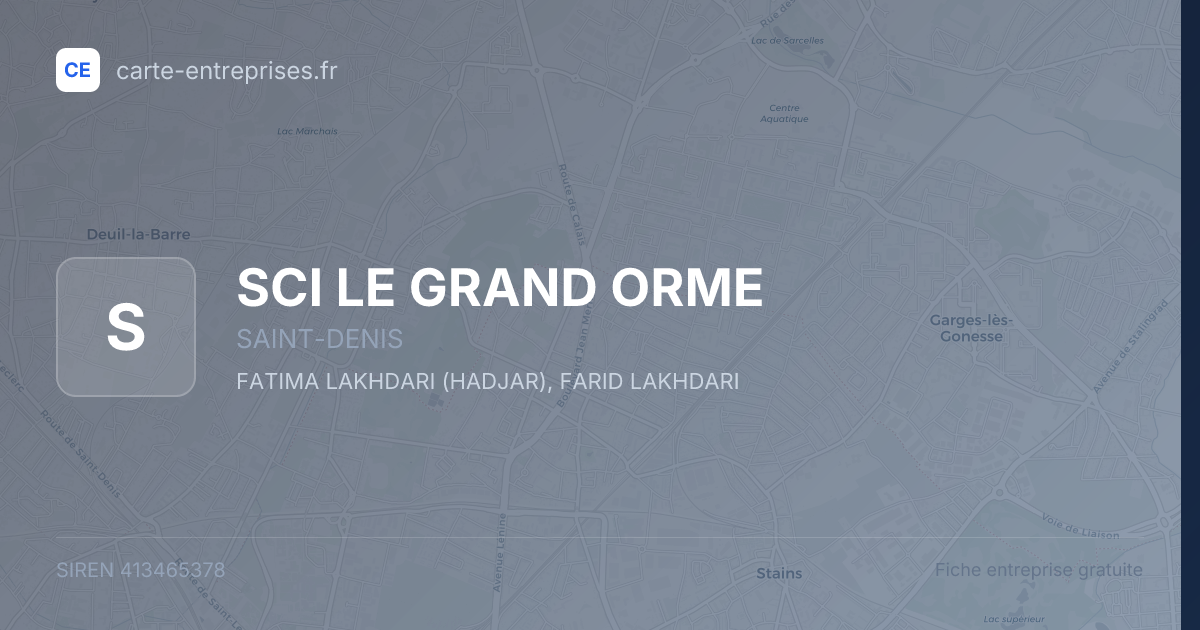 SCI LE GRAND ORME — 413465378 — fiche entreprise